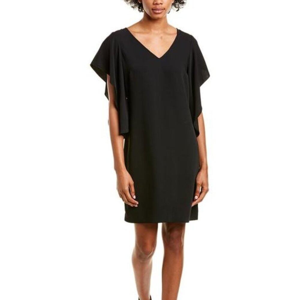 Trina Turk Dress Hiroshi Flutter Sleeve V-Neck NWT XS Style TT198013